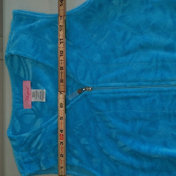 Whispers Size S Sleeveless Zip Front House Coat Robe Coverup w/Pockets - Picture 9 of 13